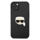 Karl Lagerfeld dėklas iPhone 13 mini su Ikonik Karl\'s Head logotipu, juodas