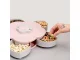 Rotating Flower-Shaped Snack Box Organizer with Phone Holder, Pink