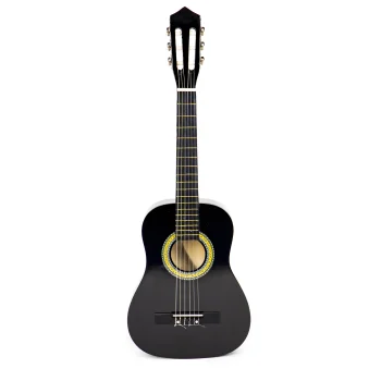 Didelė medinė vaikiška gitara ECOTOYS su 6 stygomis, juoda