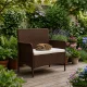 Dvivietė sodo sofa su pagalvėle MultiGarden, ruda