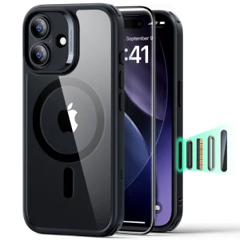 Dėklo ir apsauginio stiklo rinkinys ESR Classic Hybrid iPhone 17, Clear Black