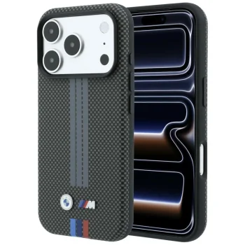 BMW dėklas iPhone 18 Pro / 17 Pro M Quadrille Kevlar MagSafe, tamsiai pilkas