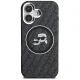Karl Lagerfeld IML Glitter Karl & Choupette MagSafe dėklas iPhone 16, juodas