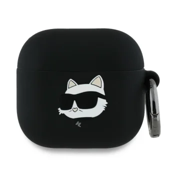 Karl Lagerfeld Silicone Choupette Head 3D Case for AirPods 4 Black