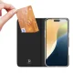 Atverčiamasis dėklas Dux Ducis Skin Pro skirtas iPhone 16 Plus su kortelių skyreliu, juodas
