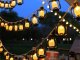 Solar LED Garden String Lights with Lanterns Balcony Decor, Black