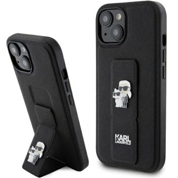 Karl Lagerfeld iPhone 15 Plus / 14 Plus Case Gripstand Saffiano, Black