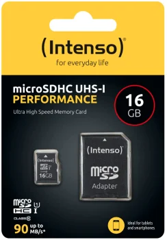 Atminties kortelė Intenso microSDHC 16GB su adapteriu