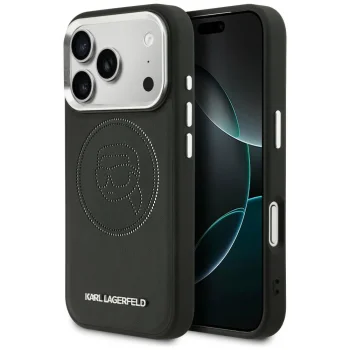 Karl Lagerfeld K Head Point Logo MagSafe dėklas, skirtas iPhone 17 Pro Max, juodas