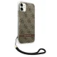 Guess 4G Print Strap dėklas iPhone 11 / XR telefonui, Rudas