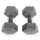 Hex Dumbbell Set 2×5 kg ModernHome, grey