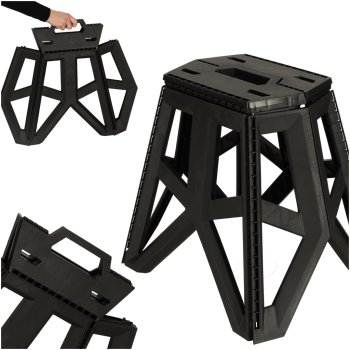 Folding Camping Stool 40 cm, Black