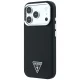Dėklas Guess Grained Triangle Logo MagSafe telefonui iPhone 17 Pro / 18 Pro, juodas