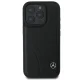 Apple iPhone 16 Pro Max 6.9\" Mercedes MB Curved Stitches Leather Case Cover, Black