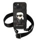 Karl Lagerfeld Monogram Ikonik Patch dėklas, skirtas iPhone 14, juodas