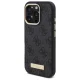 Guess dėklas iPhone 16 Pro telefonui 4G Logo Plate MagSafe, juodas