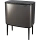 Brabantia Bo Touch Bin atliekų rūšiavimo šiukšliadėžė, 3 x 11 l, Platinum