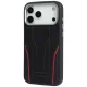 Audi R8 Genuine Leather MagSafe dėklas, skirtas iPhone 17 Pro, juodas/raudonas