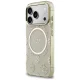 Guess IML Peony Dot MagSafe dėklas iPhone 17 Pro telefonui, smėlio spalvos