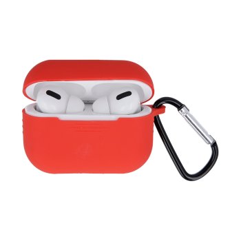 Silicone Case for AirPods Pro with Hook, Red