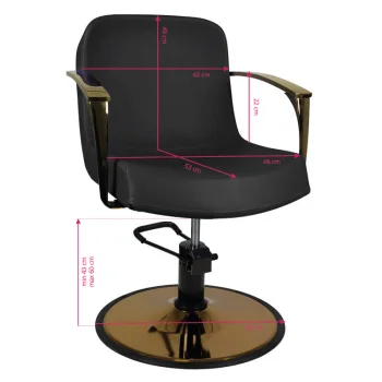 Gabbiano Bolonia Hairdressing Chair Black with Gold Base