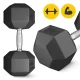 Plieninis šešiakampis svarmuo 4FIZJO HEX 25 kg, juodas