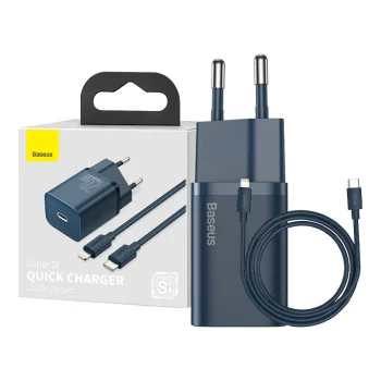 Tinklo įkroviklis Baseus Super Si 1C 20W su Lightning laidu