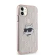 Karl Lagerfeld dėklas iPhone 11 / XR IML Choupette Head & Monogram, rožinis