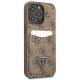 Guess 4G Triangle Logo Cardslot dėklas iPhone 13 / 13 Pro, rudas