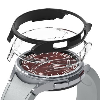 Ringke Slim dėklų rinkinys Samsung Galaxy Watch 6 Classic 43mm, juodas ir skaidrus