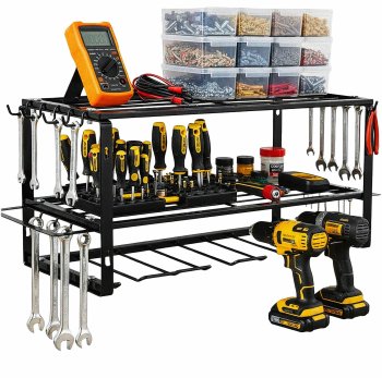 Tool Organizer Wall Mount Heavy Duty Metal Holder for Garage and Workshop Storage