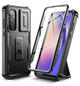 Apsauginis dėklas Tech-Protect Kevlar Cam+, skirtas Samsung Galaxy A55 5G, juodas