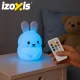 Izoxis kiškio formos RGB LED naktinė lemputė su nuotolinio valdymo pultu