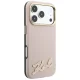 Karl Lagerfeld Grained with Resin Signature Logo MagSafe dėklas telefonui iPhone 18 Pro / 17 Pro, rožinis