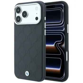 BMW Sign Deboss Quilted MagSafe dėklas iPhone 18 Pro Max / 17 Pro Max, tamsiai pilkas