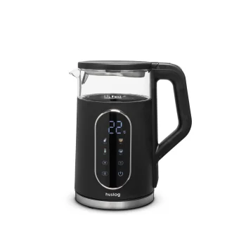 Huslog stiklinis elektrinis virdulys su jutikliniu skydeliu, 1.7L, 2200W, juodas