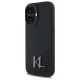 Karl Lagerfeld dėklas iPhone 16 telefonui Silicone Shadow Metal Initial MagSafe, juodas