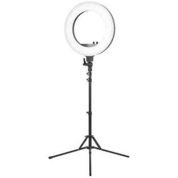 Activeshop 18" 48W LED žiedinė lempa su stovu, juoda