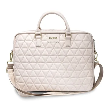 Guess Quilted krepšys 15" nešiojamam kompiuteriui, rožinis