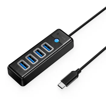 USB koncentratorius Orico PW4U-C3, 4x USB-A 3.0, 1.8 m, juodas