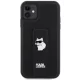 Karl Lagerfeld dėklas iPhone 11 / XR su rankena Gripstand Saffiano Choupette, juodas