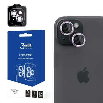 3mk Lens Protection Pro apsauginis kameros stiklas iPhone 15 Plus, rožinis