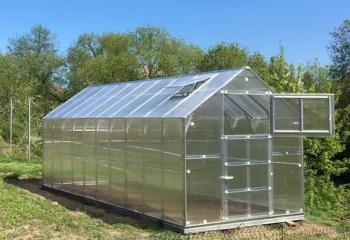 Šiltnamis KLASIKA HOUSE 3 su pamatu, 2.35x3.17 m (7.45 m²), 6 mm polikarbonatas