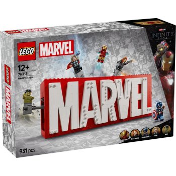 LEGO Marvel Super Heroes 76313 MARVEL logotipas ir minifigūrėlės