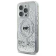 Karl Lagerfeld iPhone 16 Pro dėklas Liquid Glitter Karl Head MagSafe, skaidrus