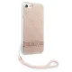 Guess iPhone SE 2022 / SE 2020 / 7 / 8 Case 4G Print Strap Pink