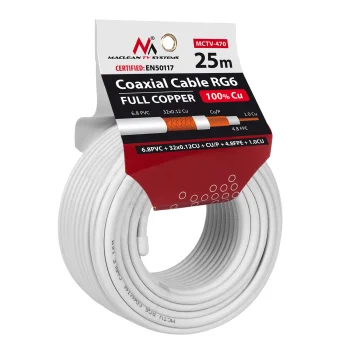 Koaksialinis kabelis Maclean MCTV-470 RG6 Cu 25m