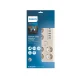 Philips SPN7060WA/58 viršįtampių apsaugos prailgintuvas 6 lizdai + 5xUSB 2m baltas
