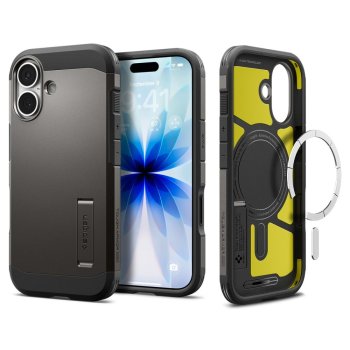 Spigen Tough Armor "T" MagSafe dėklas iPhone 17 telefonui, pilkas