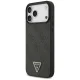 Dėklas Guess Leather 4G Triangle Strass MagSafe skirtas iPhone 17/18 Pro Max, juodas